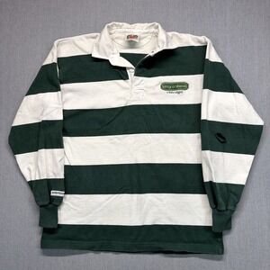 Vintage Men's Barbarian Rugby Shirt Stripped Green Size XL Made in Canada